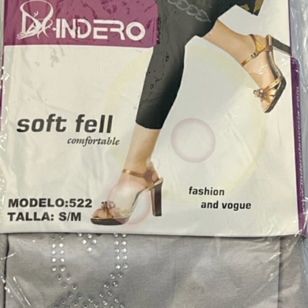 Grey Footless Pantyhose Tights with‎ Silver Rhinestone Hearts Small Medium